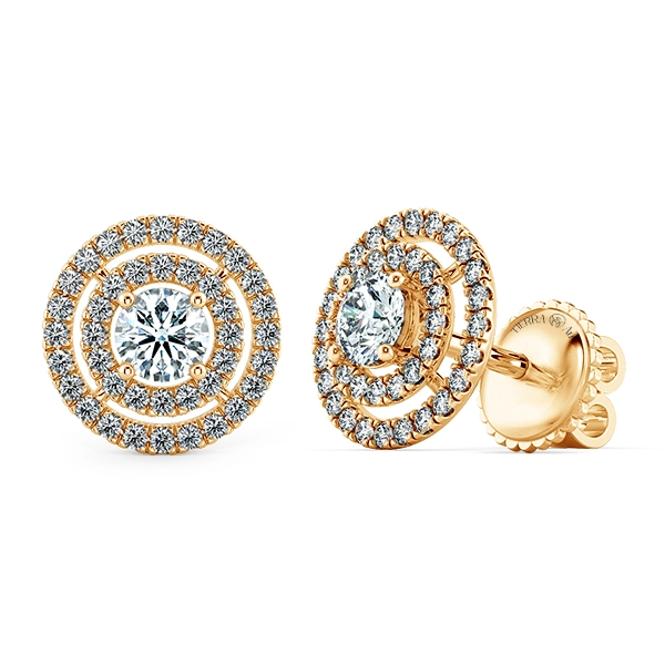 Double Halo Earrings, Gaping Halo Circle BTA2103 2